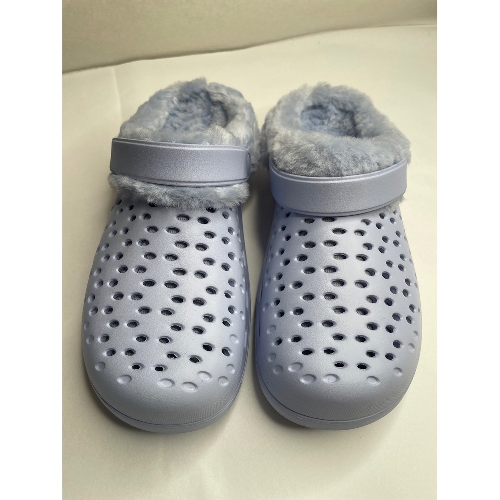 Unbranded Light purple Faux Fur Lined‎ Platform Clogs Womens Slip On Mules